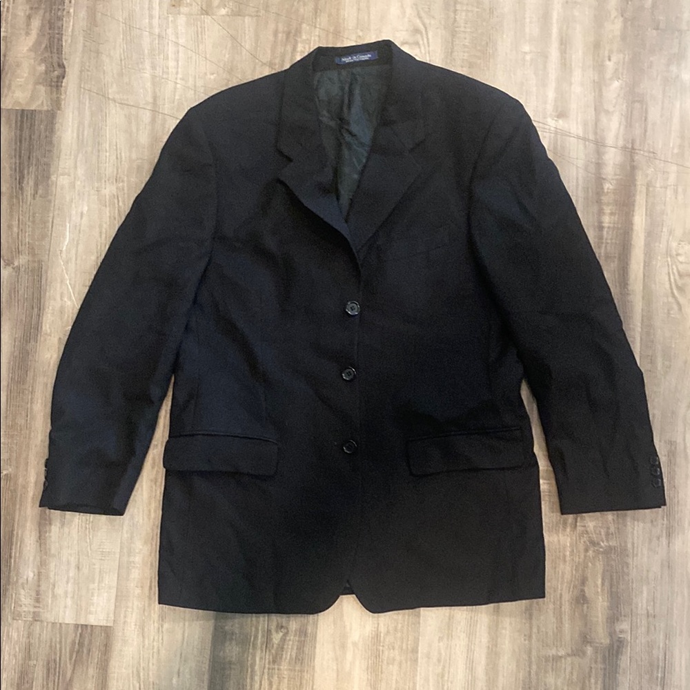 Size 34R Kasper Black Sport Coat Single-Breasted Blazer